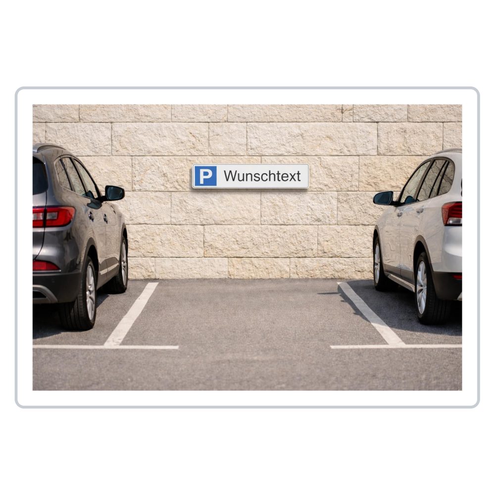 AllesKlaro® - Wunschtext - Nummernschild - Parkplatz - stabile 4 mm Alu Verbundp