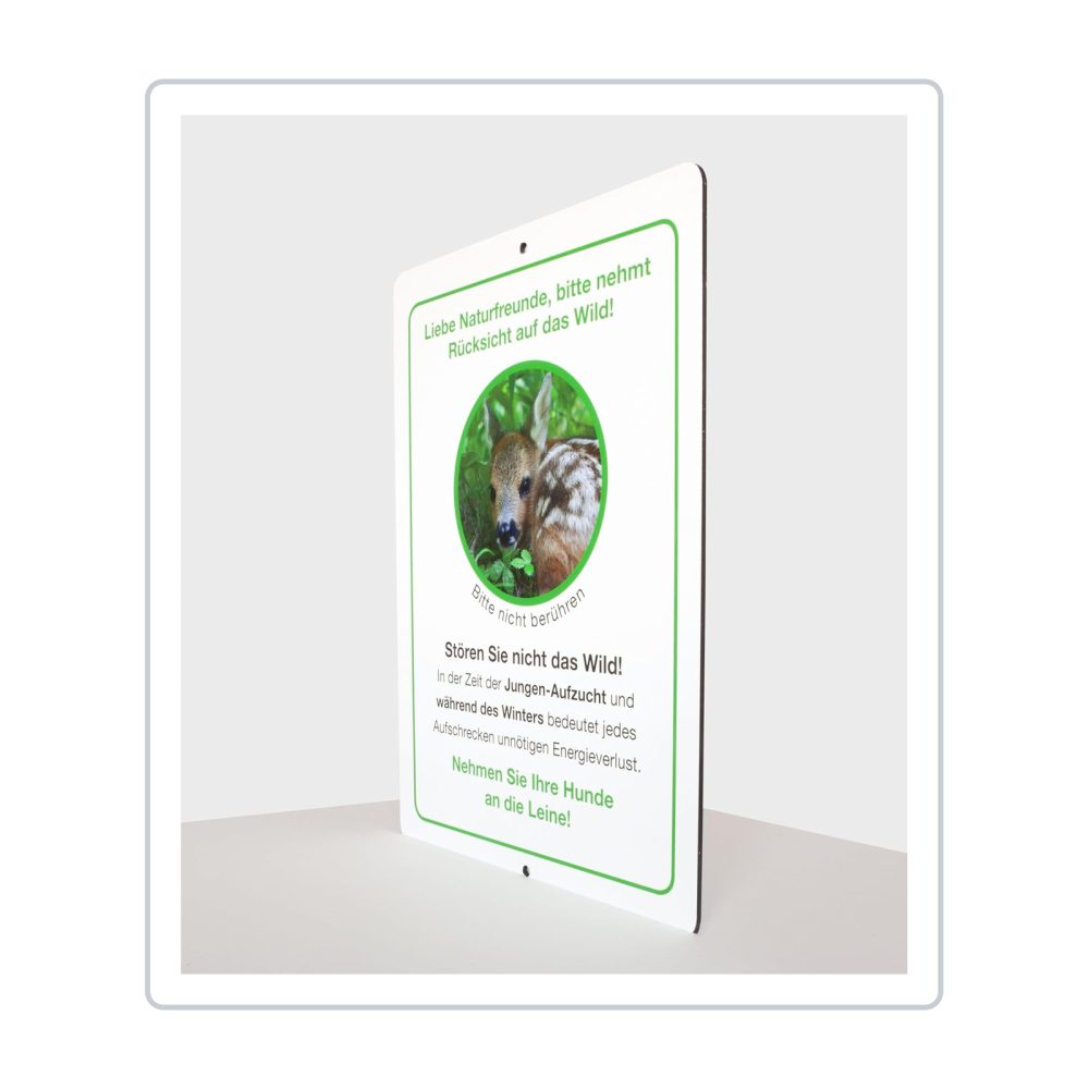 AllesKlaro® - Hinweisschild - Wildschutz Info Tafel - Hunde an die Leine - stabi