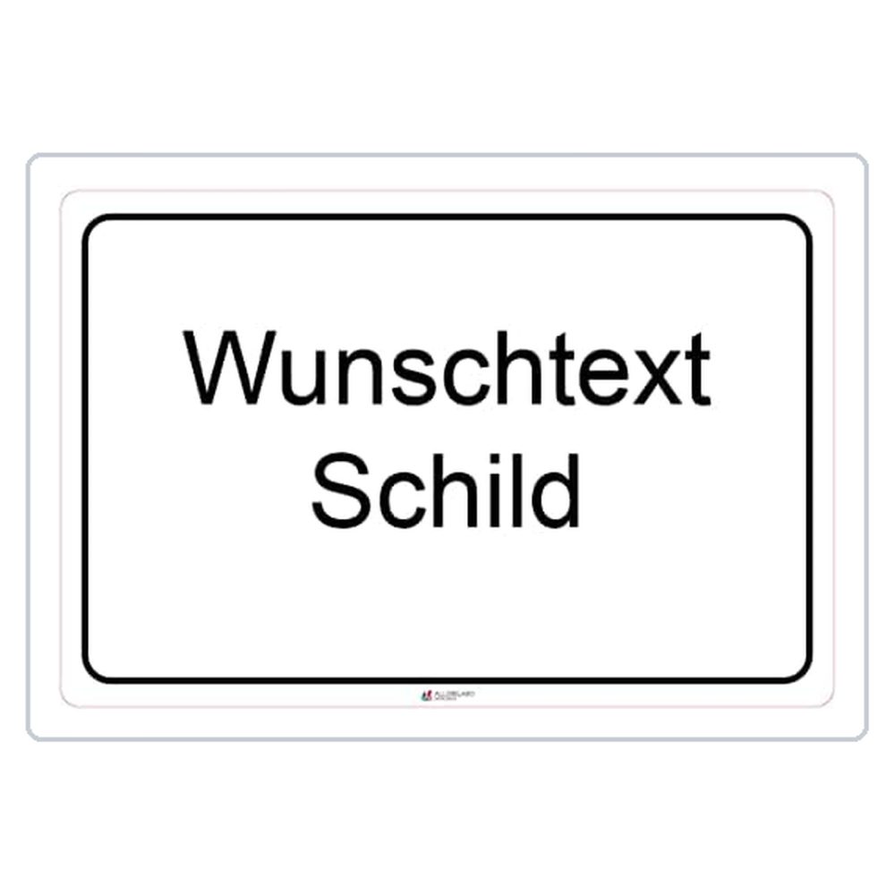 WUNSCH Firmenschild - Logo mit Text - 4 mm Alu Verbundplatte