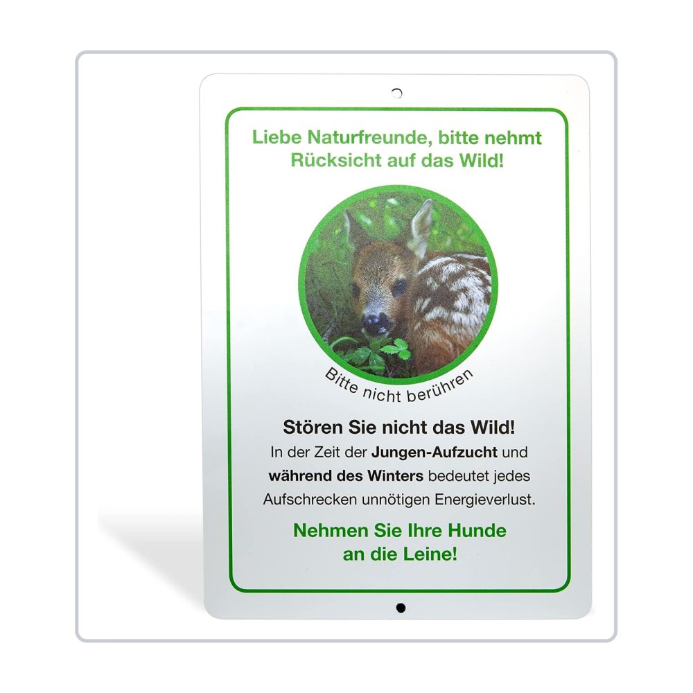 AllesKlaro® - Hinweisschild - Wildschutz Info Tafel - Hunde an die Leine - stabi