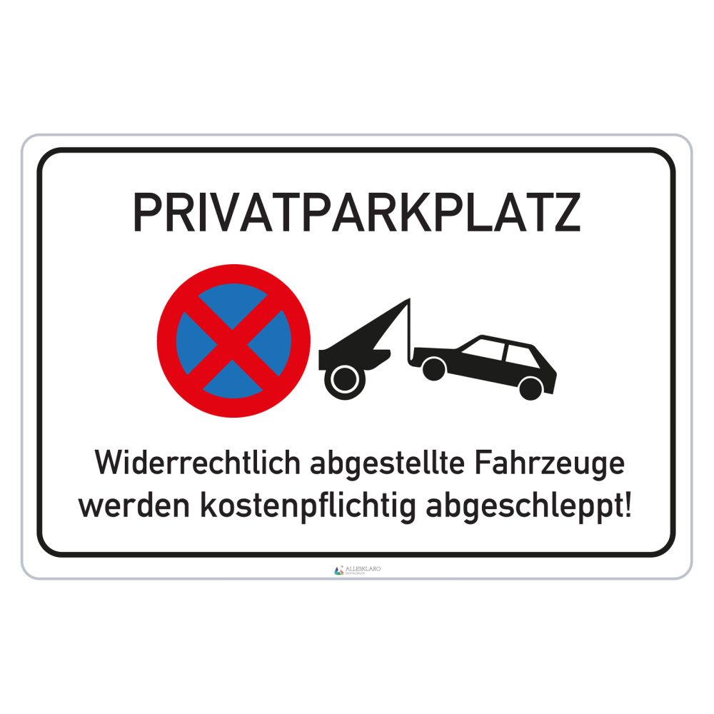 Privatparkplatz - Schild - 4 mm Alu Verbundplatte