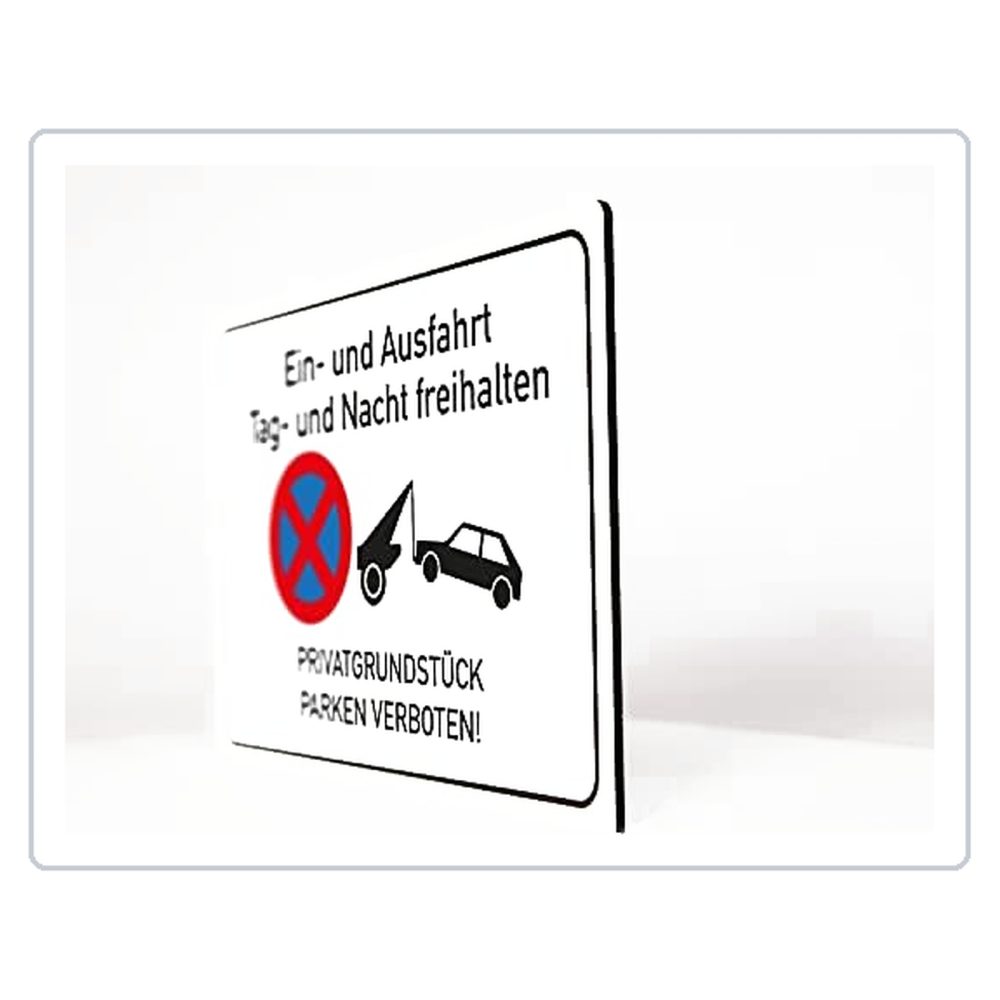 Ein- und Ausfahrt freihalten - parken verboten - Schild - 4 mm Alu Verbundplatte