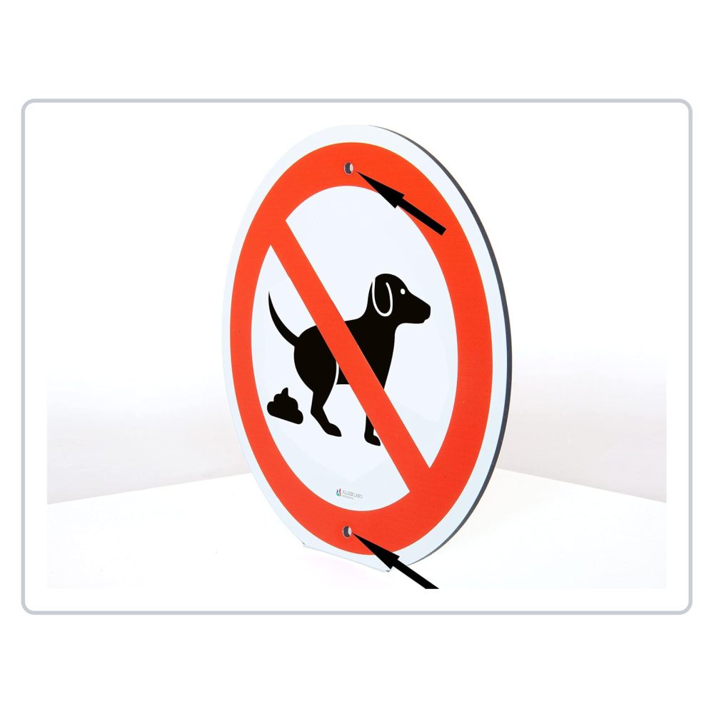 AllesKlaro® - Verbotsschild - Kein Hundeklo - 24 cm rund - 4mm Alu Verbu