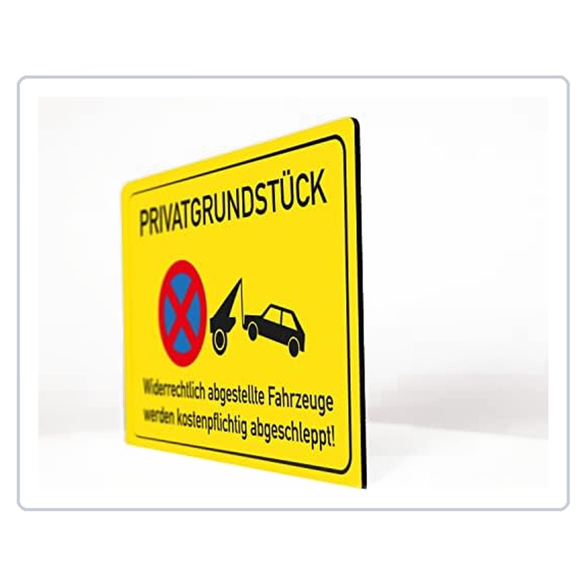 Privatgrundstück - Schild - gelb - 4 mm Alu Verbundplatte