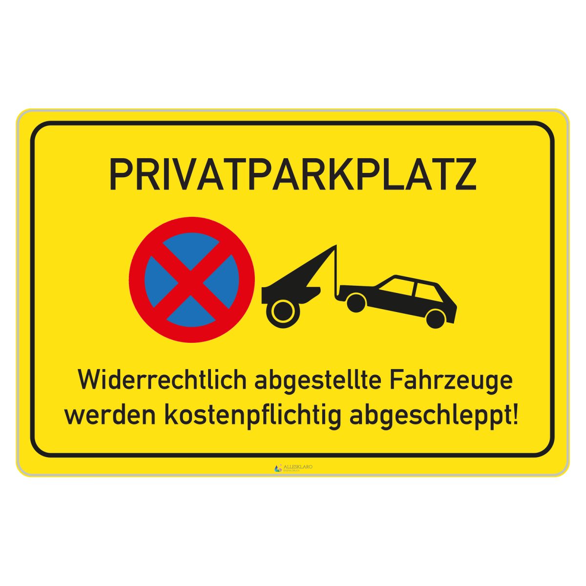 Privatparkplatz - Schild - gelb - 4 mm Alu Verbundplatte