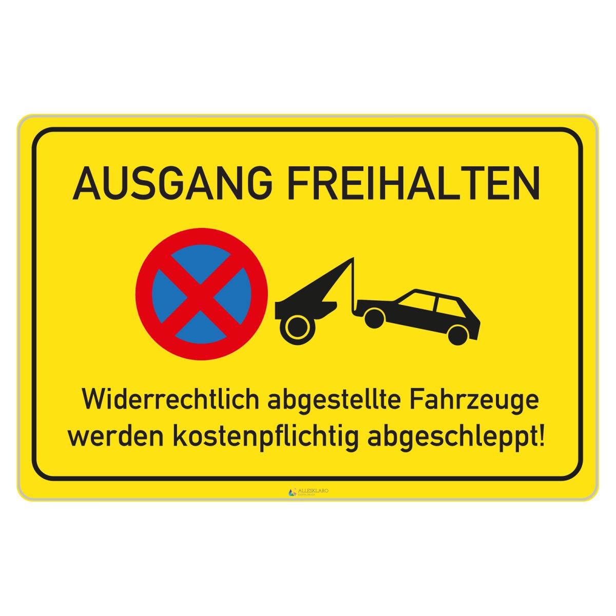 Ausgang freihalten - Schild - gelb - 4 mm Alu Verbundplatte