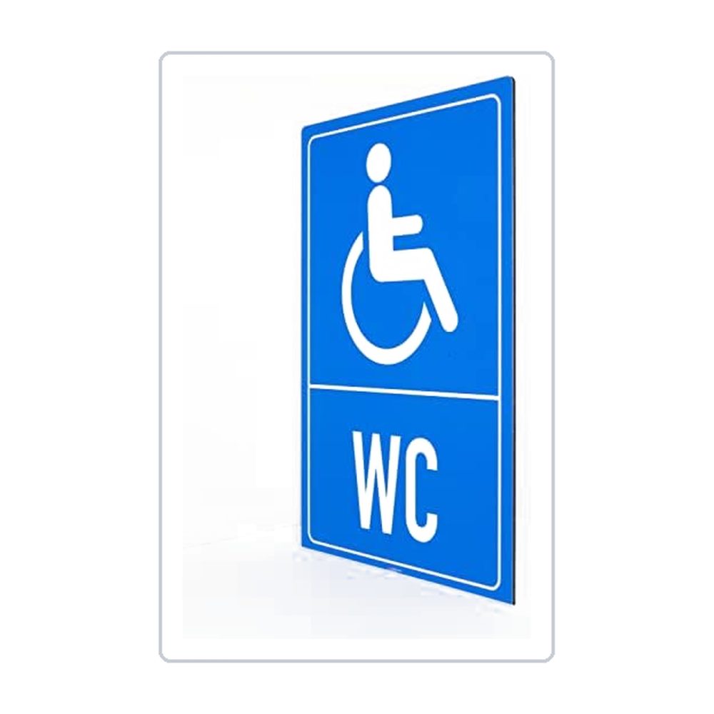 Behinderten WC - Schild - Hochformat - blau - 4 mm Alu Verbundplatte