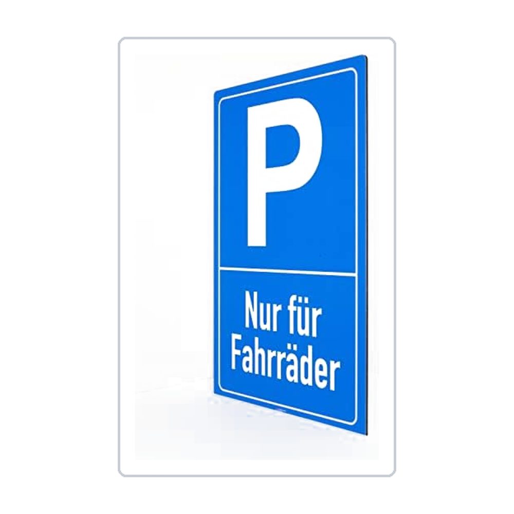 Nur für Fahrräder - Schild - Hochformat - blau - 4 mm Alu Verbundplatte