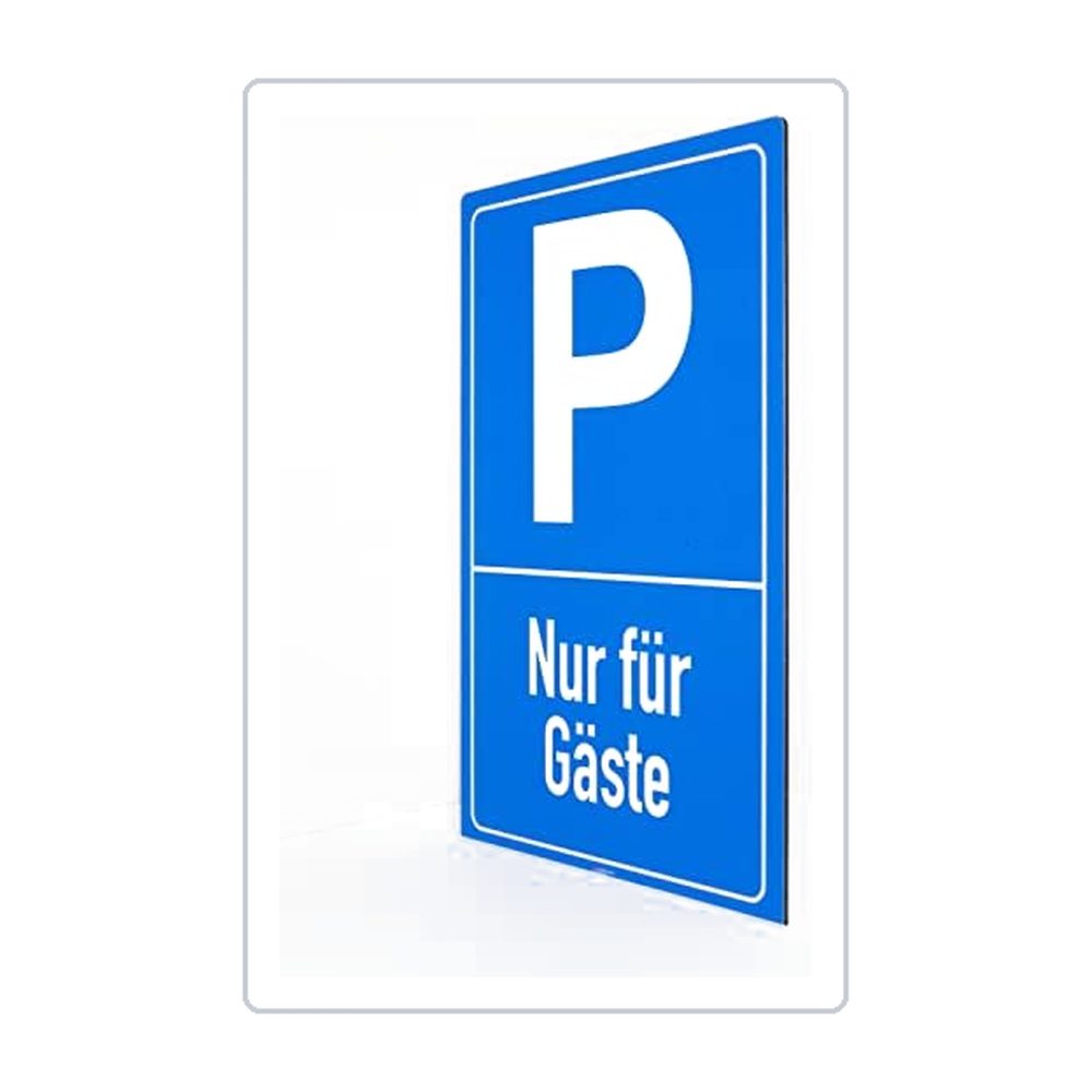 Nur für Gäste - Schild - Hochformat - blau - 4 mm Alu Verbundplatte