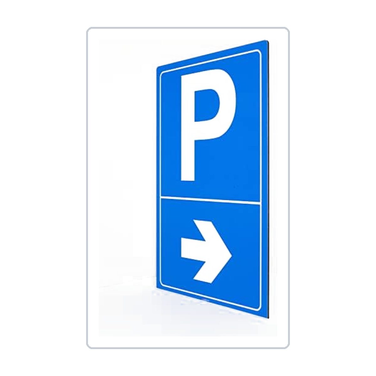 Parkplatz - Pfeil nach rechts - Schild - Hochformat - blau - 4 mm Alu Verbundplatte