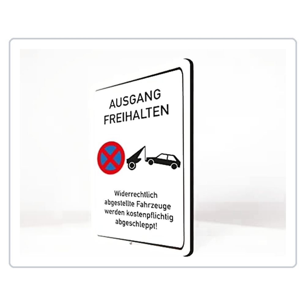 Ausgang freihalten - Schild - 4 mm Alu Verbundplatte - Hochformat