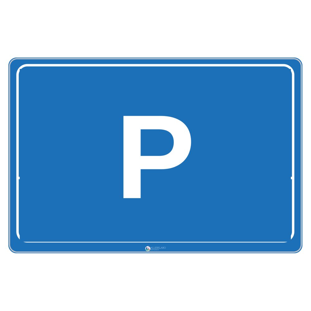 Parkplatz - Schild - Querformat - blau - 4 mm Alu Verbundplatte