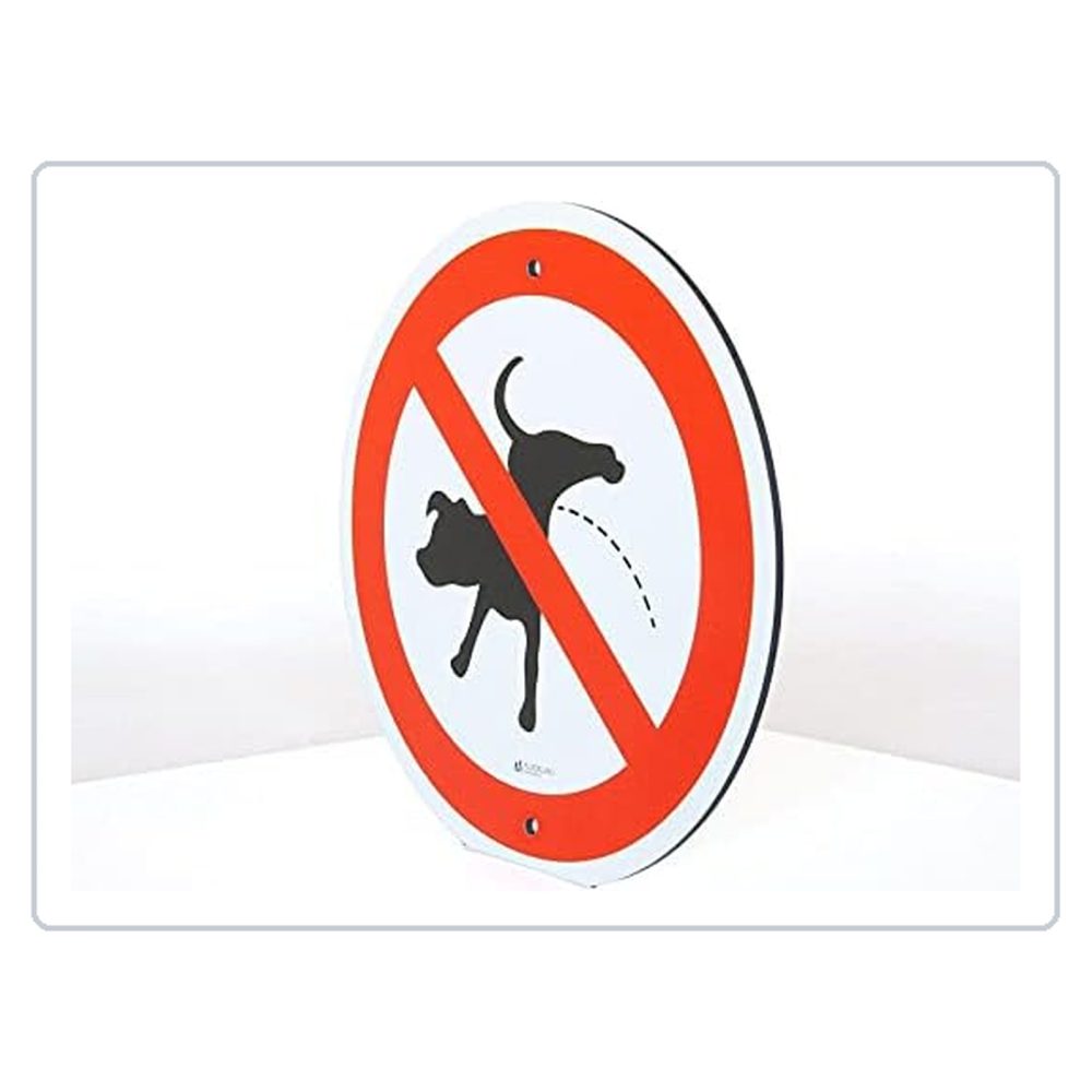 AllesKlaro® - Verbotsschild - Kein Hunde pinkeln - 24 cm rund - 4mm Alu